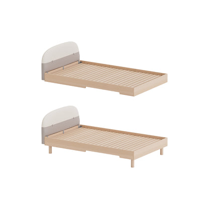 No. 1 Montessori Bed with Colourblock Padded Headboard