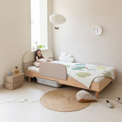 No. 1 Montessori Bed with Colourblock Padded Headboard