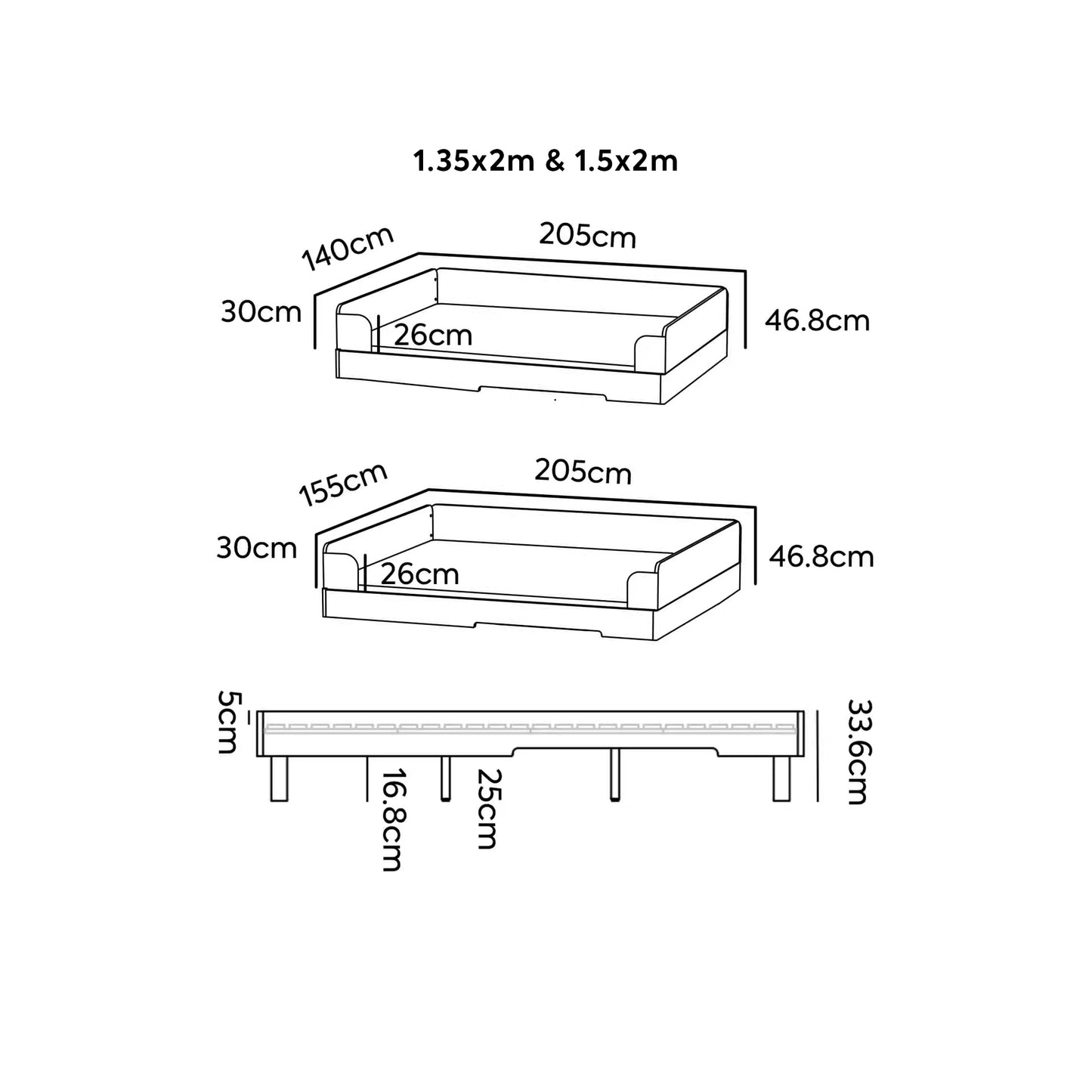 No. 1 Montessori Floor Bed with 3-sided Bedrails