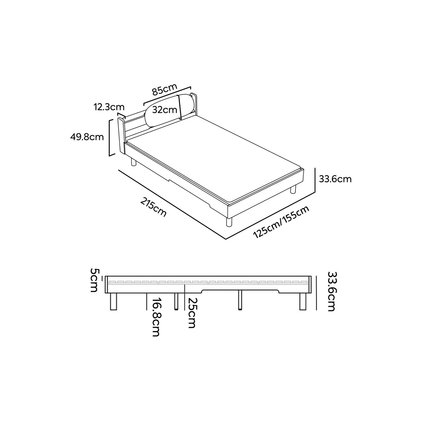 No. 1 Montessori Bed with Padded Headboard