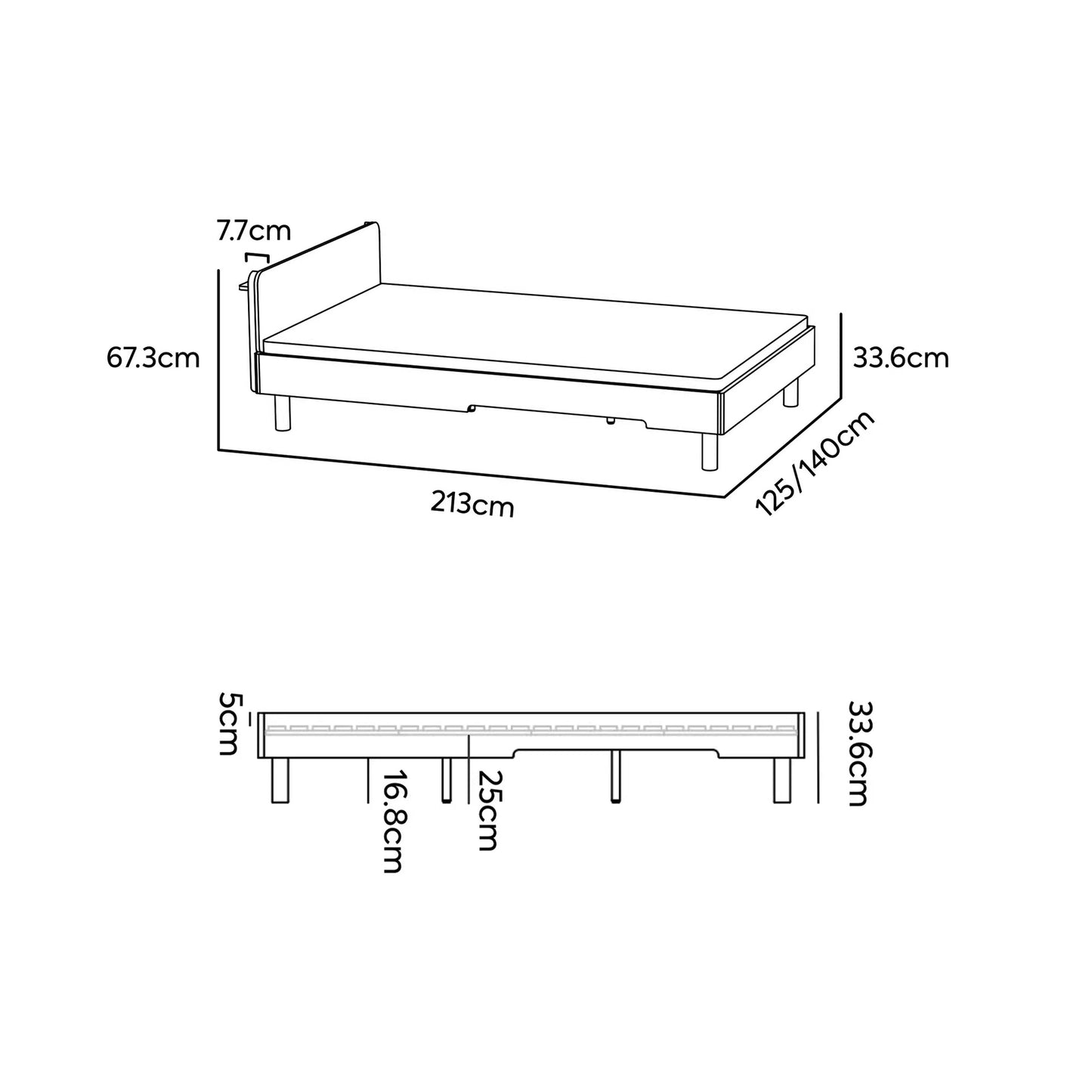 No. 1 Montessori Bed with Wooden Headboard