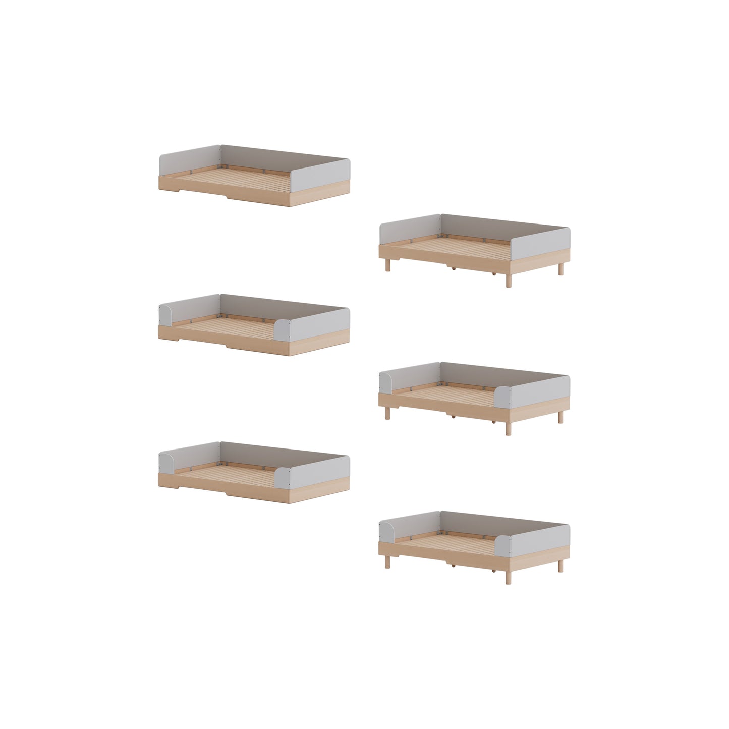 No. 1 Montessori Floor Bed with 3-sided Bedrails