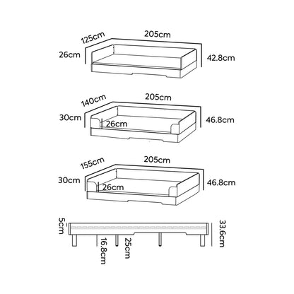 No. 1 Montessori Floor Bed with 3-sided Bedrails