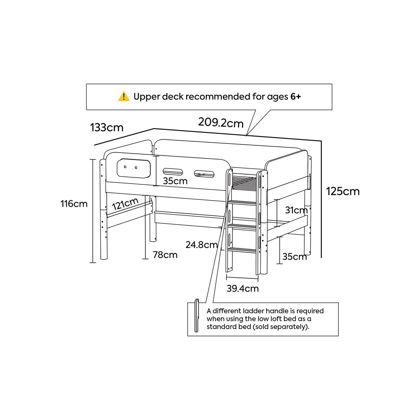 Steady Children's Low Loft Bed